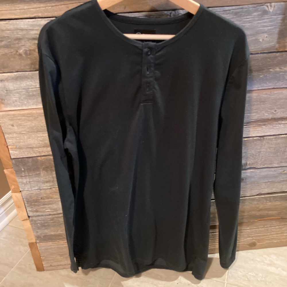Cuts AO Henley split-hen long sleeve L - black